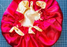 Red Satin bonnet XS